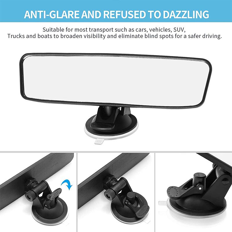 360° Rotation Adjustable Car Rear View Mirror With Suction Cup Wide-angle Car Rearview Mirror Auto Interior Accessories