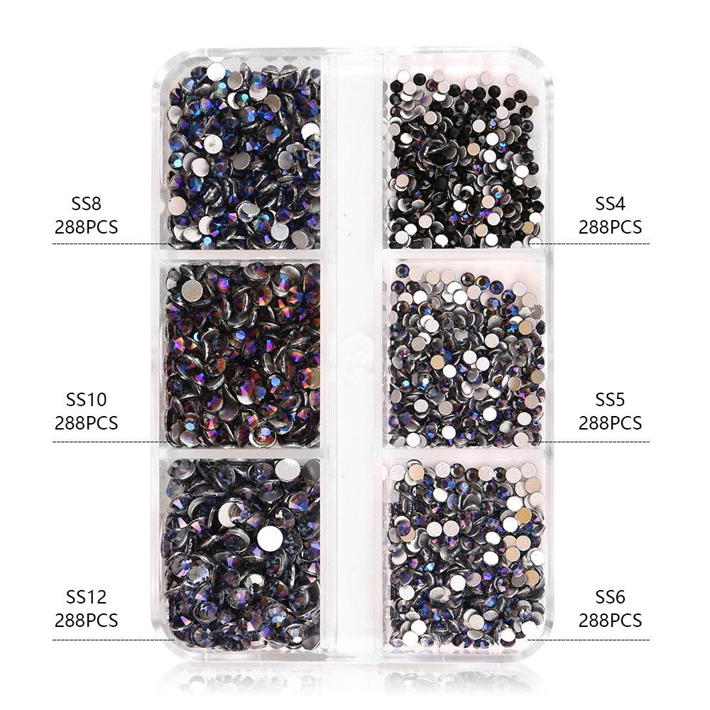 Ss4-Ss12 Boxed Nail Art, Flat Bottom Rhinestone Diy Nail Art Diamond Nail Decorative Accessories 1728 Pcs