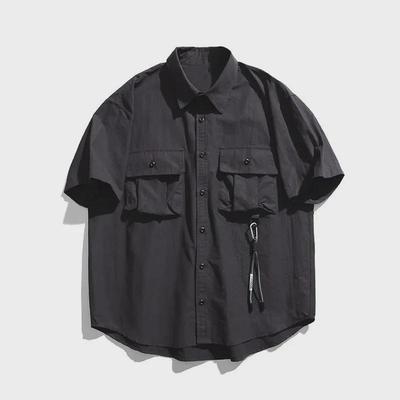 Men's 2024 Summer Japanese Retro Short-Sleeve Workwear Shirt Jacket – Trendy Outdoor Casual Versatile Youth