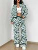 Retro Pattern Autumn And Winter New European And American Women'S Clothing Rose Printing Suit Women