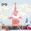 Christmas Candy Jar Christmas Plush Santa/Snowman/Elk Candy Holder Pink Candy Storage Box Fruit Packaging Jar for Home Decor