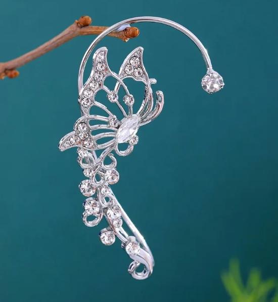 

Super Sparkly Butterfly Ear Cuffs, And Luxury Earrings One Size