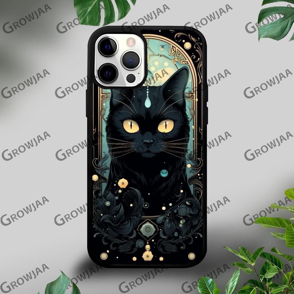 Tarot Mystery Totem Cat Phone Case For iPhone 16 15 14 13 12 11 Pro Xs Max Mini Plus Celulares Hard Funda