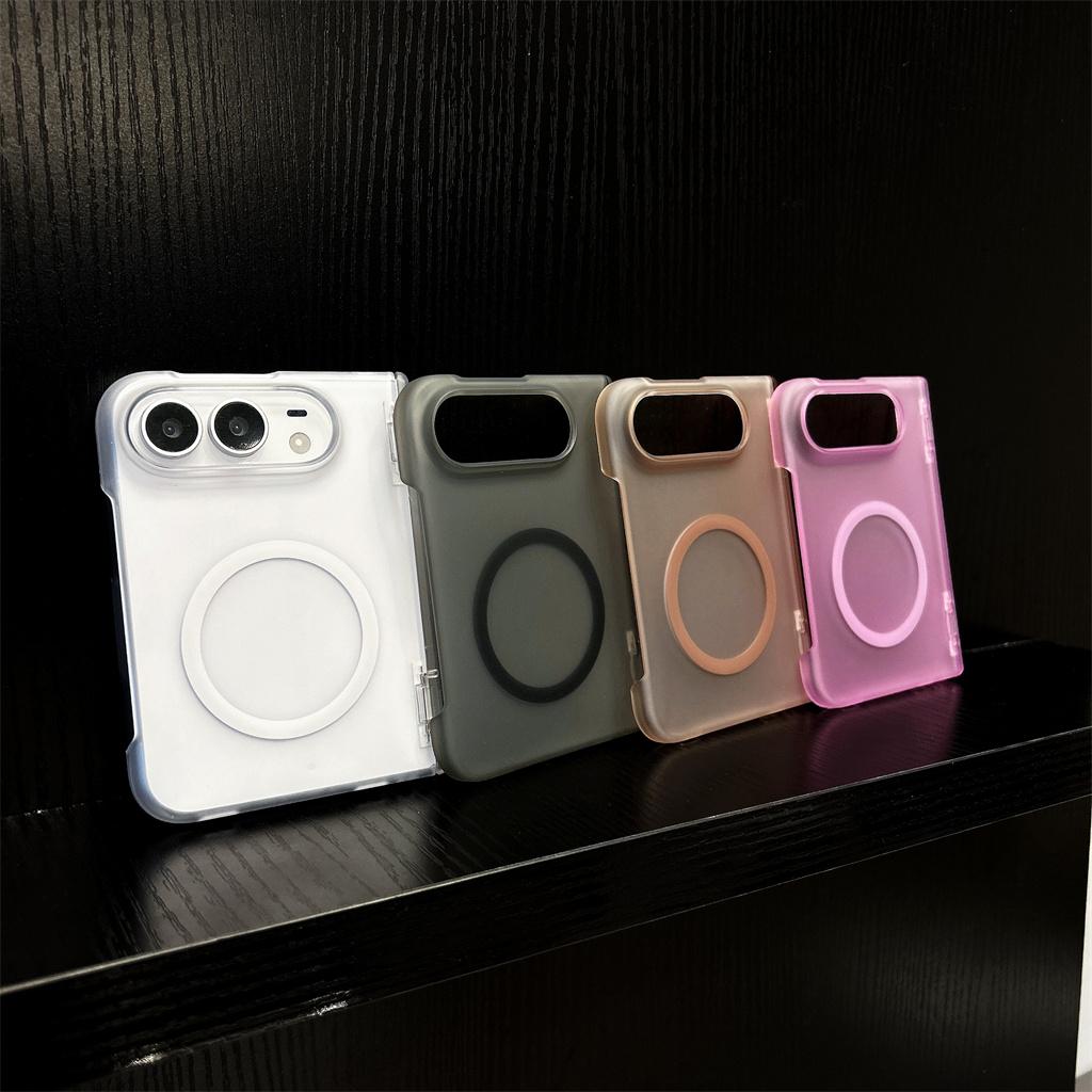 Ochrona zawiasu Przezroczysta do etui na telefon Magsafe Magnetic For Apple iPhone Ultra 18 Fold Ładowanie bezprzewodowe Odporna na wstrząsy Pokrowiec
