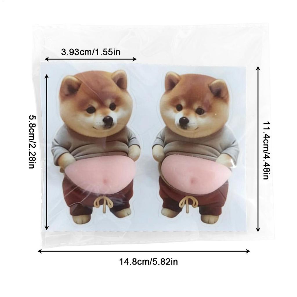 Süße weiche Welpen-Aufkleber 3D Shiba Inu Hund Bauchaufkleber Selbstklebend Dekorativer Aufkleber für Notizbuch Telefon Tagebücher Basteldekoration