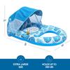 Pool Lounge Float with Canopy UPF50+,Extra Large Pool Floats for Adults Heavy Duty,Inflatable Lounger Float with Cup Holder & Backrest,Footrest