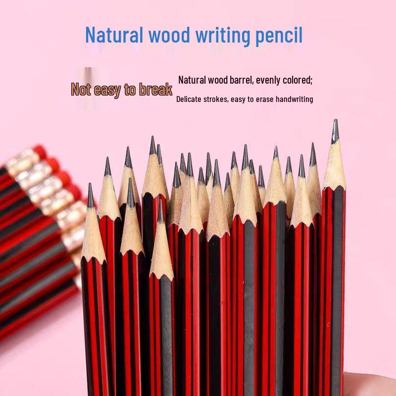 Free Shipping: Hexagonal Pencil with Eraser Tip for Elementary Students - Ideal for Exams, Beginners, Drawing, Writing & Sketching