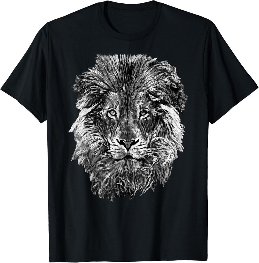 

Black And White Lion Head Tee Gift Unisex T-Shirt M
