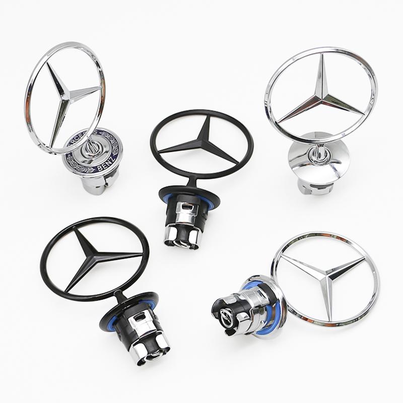 1pcs 44mm 3D Metal Blue Chrome Star Bonnet Hood Logo Emblem Badge for Mercedes Benz AMG W202 W203 W204 W208 W210 W220 W221 NI6