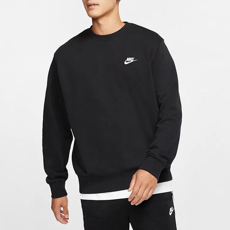 Nike Logo Crew Neck Long Sleeve Top Mid Waist Elastic Pants Sweatshirt Set Men Sets BV2667-010+BV2714-063