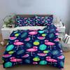 Flamingo Pineapple Leaf Design Bedding Duvet Cover Set Duvet Cover Pillowcases (1 * Duvet Cover 2 * Pillowcases, Without Duvet Insert)