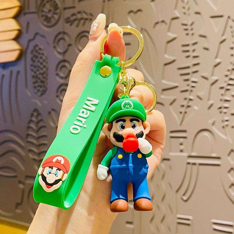 Cute Cartoon Super Mario Keychain Creative Pvc Car Pendant Wholesale Gift