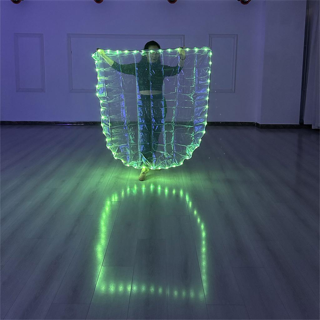 LED Light Up Worship Dance Flag with Extendable Poles Semi Circle Praise Church Banners for Adult and Girls Performances