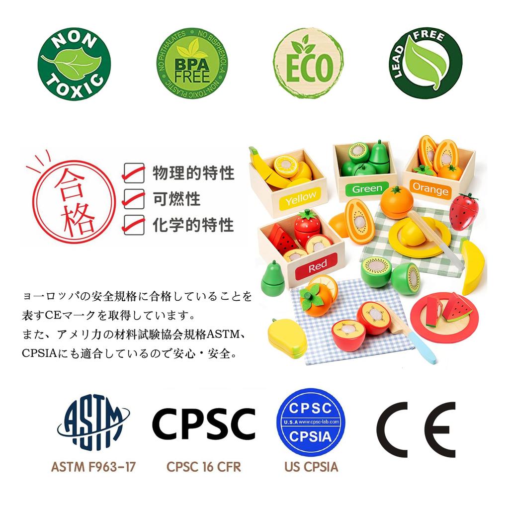 CARLORBO Wooden Pretend Play Kitchen Toy Large Capacity Wooden Toy with Fruit Cutting Function Includes Storage and Learning Perfect for Preschool