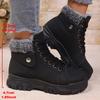 Fashion Fashion Cotton Boots Winter New Round Toe Platform Anti-Slip Wear-Resistant Booties  Style Fleece Thickened Warm Cotton Shoes