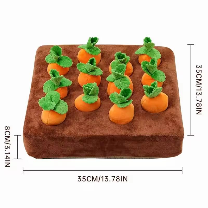 Interactive Dog Toys Carrot Snuffle Mat Dog Plush Puzzle Toy 2 In 1 Nosework Feed Games With 12 Carrots