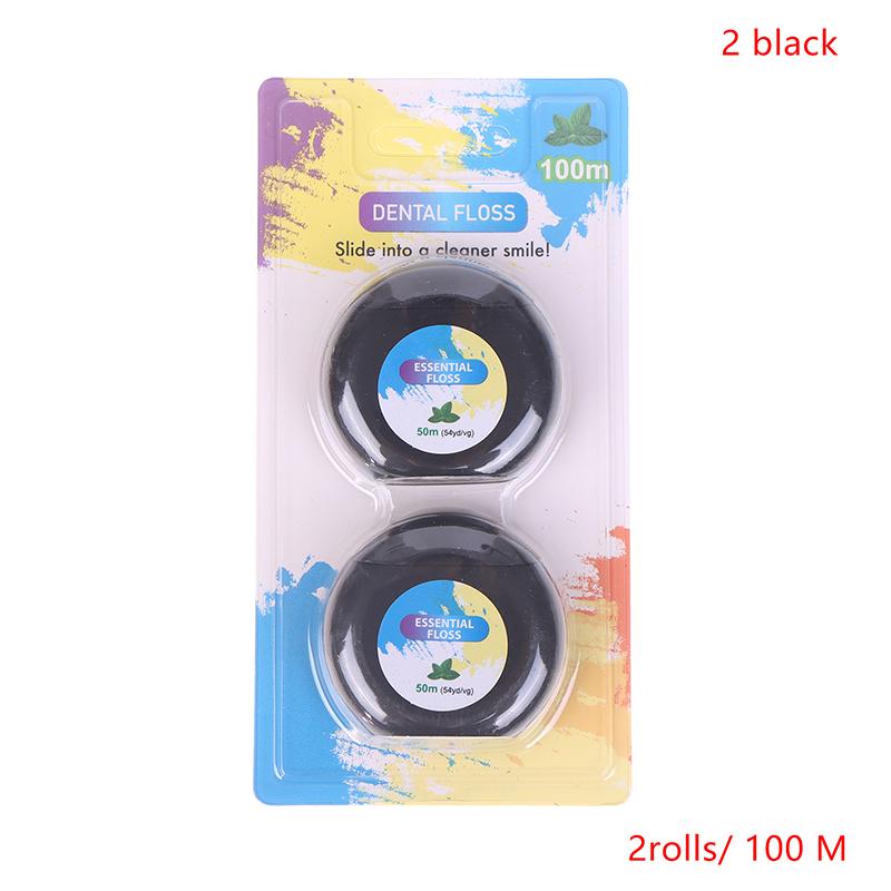 2Roll Portable 50M Dental Flosser Oral Care Essential Floss Toothpicks Dentistry Floss With Case Dental Hygiene Teeth Clean Tool