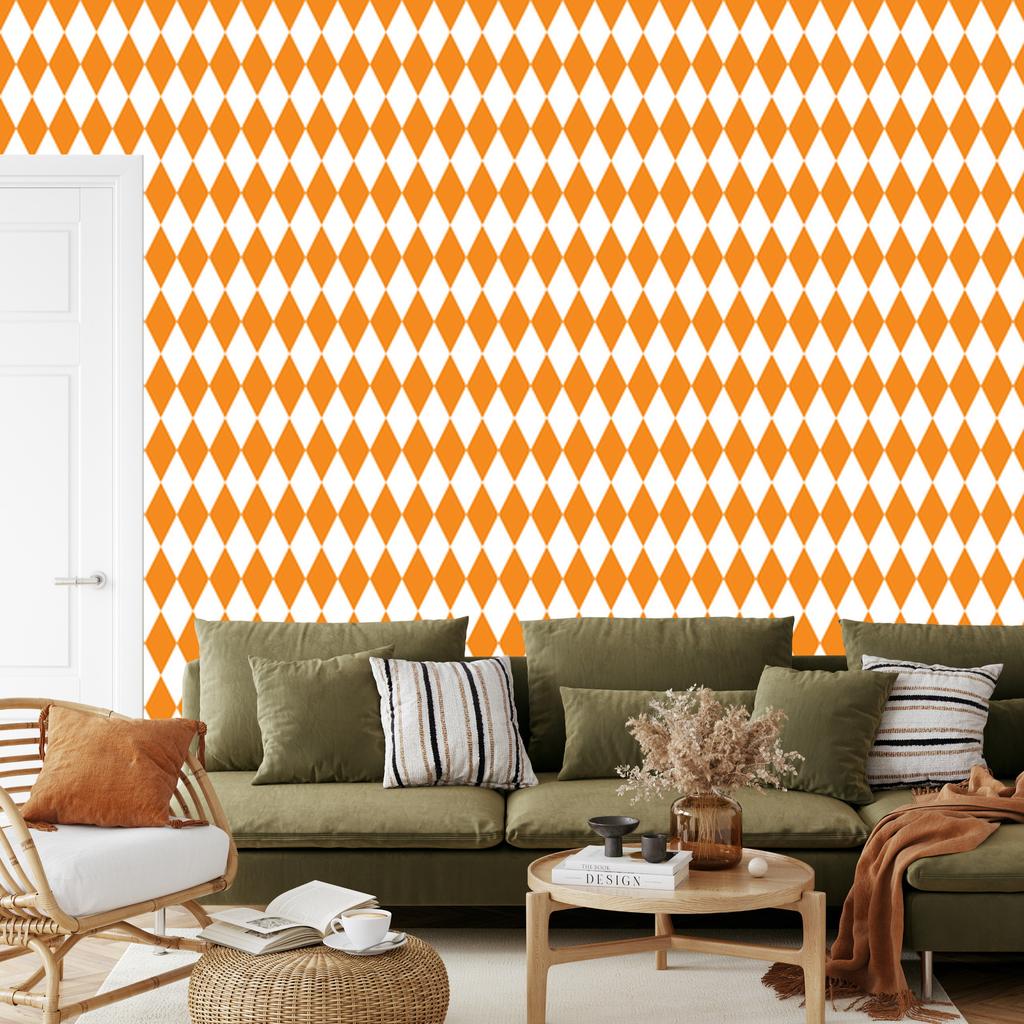 Harlequin Diamonds Wallpaper Gold, White and Cream for Living Room and Bedroom 50x1000