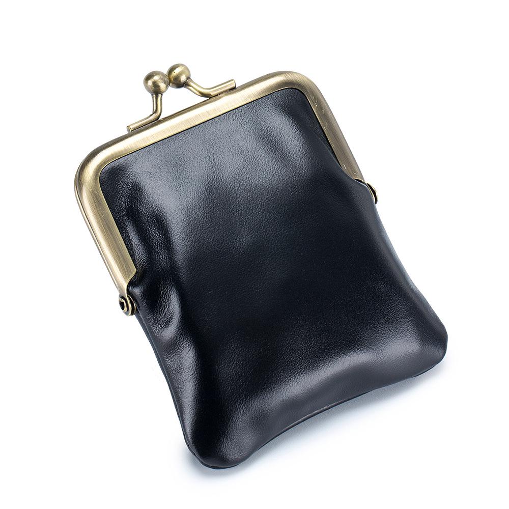 Cartera Pequeña Retro de Cuero de Vaca Encerado para Monedas para Mujer