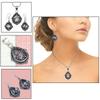 Black Rutile Set  Pendant  Jewelry Earring 18-20'' Gemstone Handmade