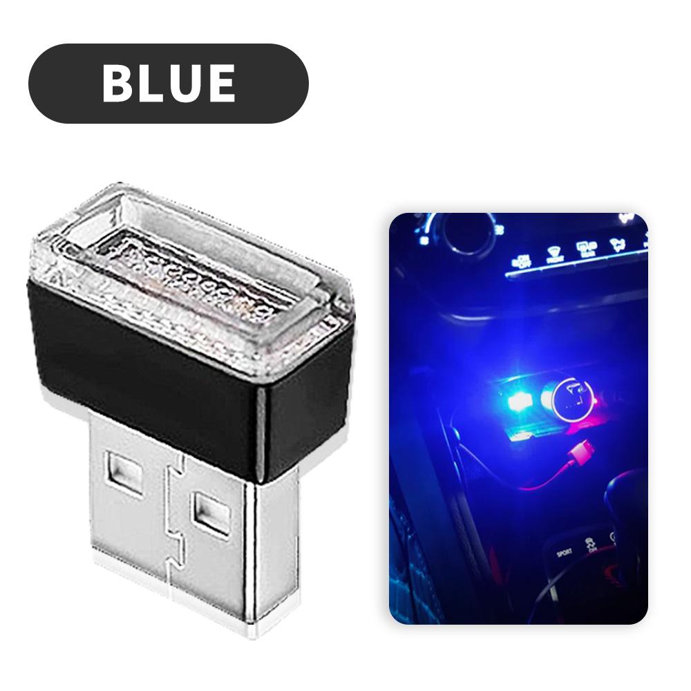 

2PCS USB LED Car Light Interior Mini Atmosphere Light Emergency Lighting Light PC Auto Colorful Decorative Lamp 2PCs синій