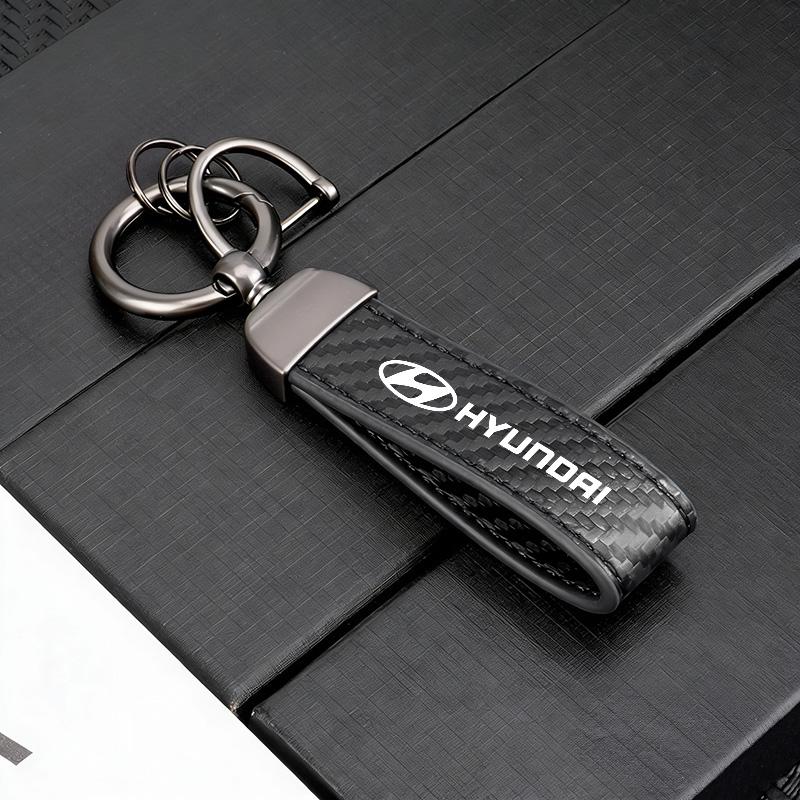 Auto Kohlefaser Leder Zinklegierung Schlüsselanhänger Mikrofaser Schlüsselanhänger für Hyundai Tucson Accent Elantra Santa fe Sonata I10 I20 I30