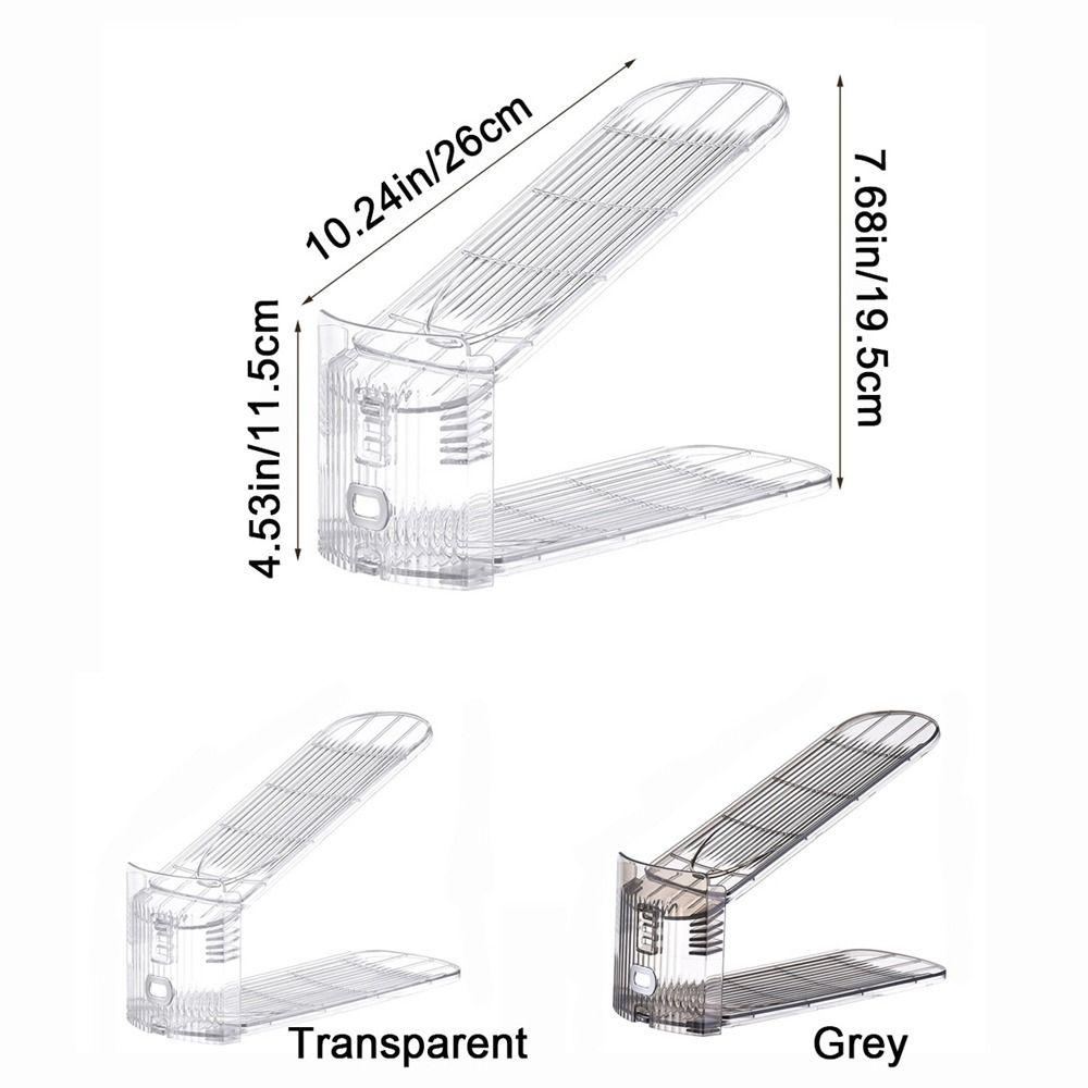 2Pcs Transparent Shoes Storage Rack Anti-slip Shoe Holder Shoe Storage Organizer  Flat Bottomed