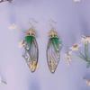 Fashion Jewelry Butterfly Earring Fairy Simulation Insect Wing Hook Earring Translucent Cicada Wing Drop Earrings Woman Jewelry