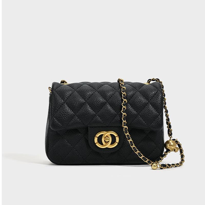 

Big mini caviar rhombus chain bag women s new cf versatile shoulder messenger bag leather small square bag women