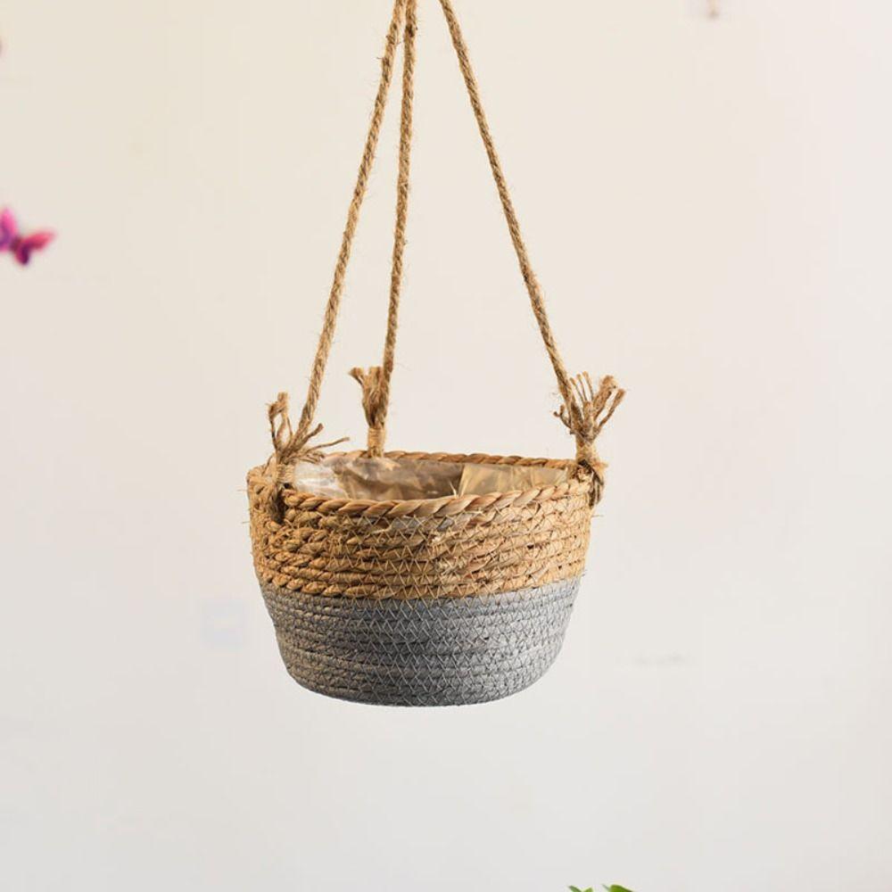 Καλάθι Αποθήκευσης Φυτών Macrame Σχοινί Γιούτας Κρεμάστρες Φυτών Chlorophytum Κρεμαστό Φυτοδοχείο Κήπου