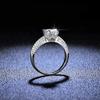 Bague Ringen Luxury D Color 1 Carat Moissanite Diamond Ring Female S925 Sterling Silver Fine Jewelry For Wedding Adjustable Size