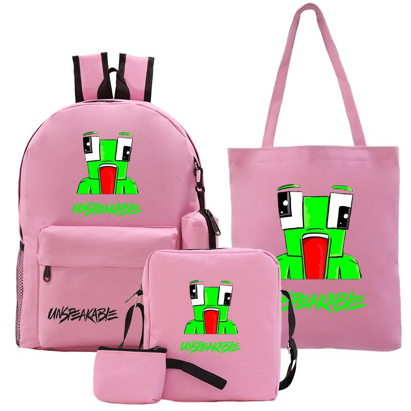 Casual Backpack Five-piece Backpack + Tote Bag + Shoulder Bag + Pencil Bag + Small Money Bag 3