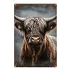 Vintage Highland Cow Metal Wall Art Decor