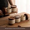 Japanese Ceramic Spice Jar Set: Kitchen Seasoning Box for MSG, Salt, and Chili.