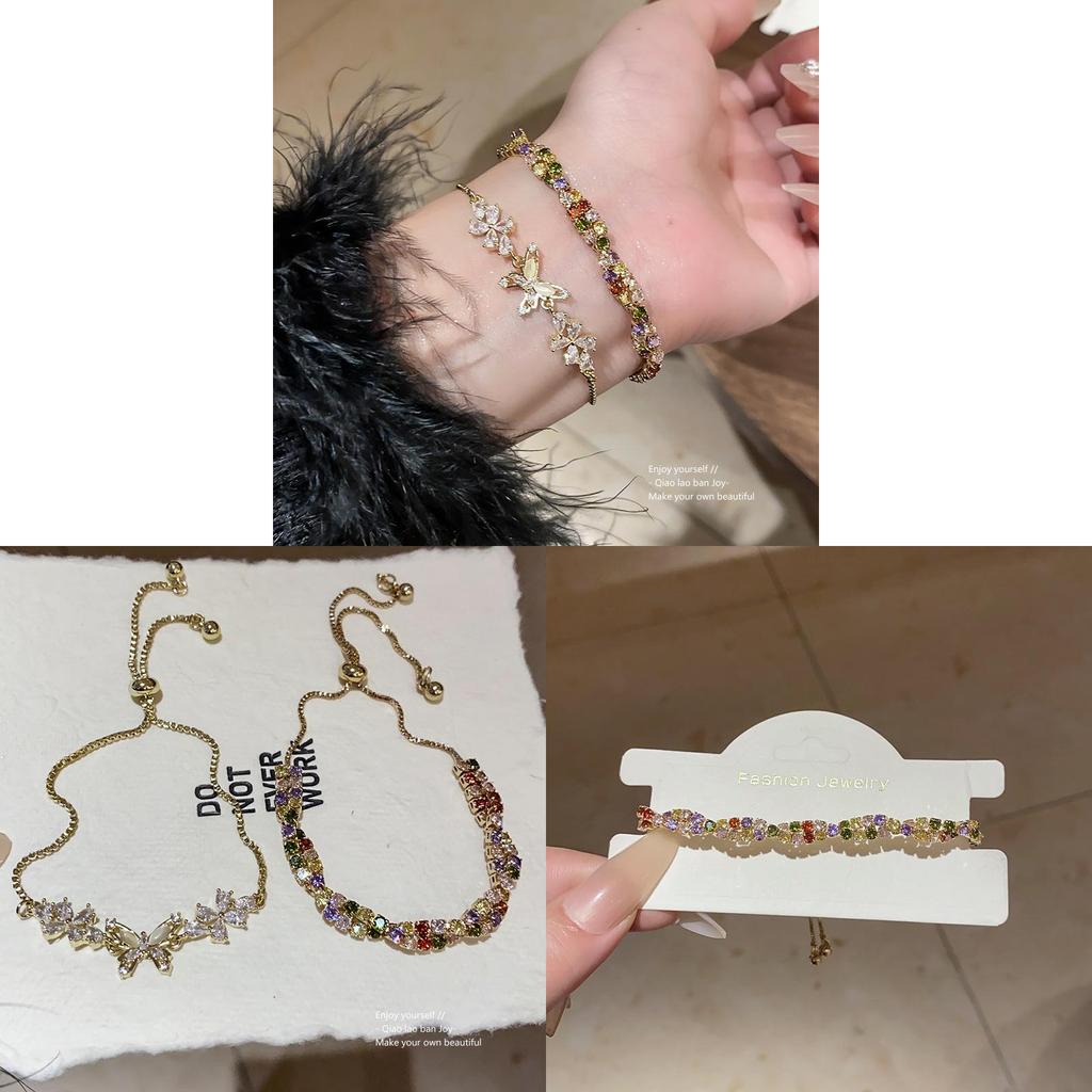 Tierformige Kupfer-Handkette mit Zirkondekoration für Damen