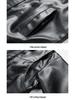 2024 Men's PU Leather Stand Collar Motorcycle Racing Jacket