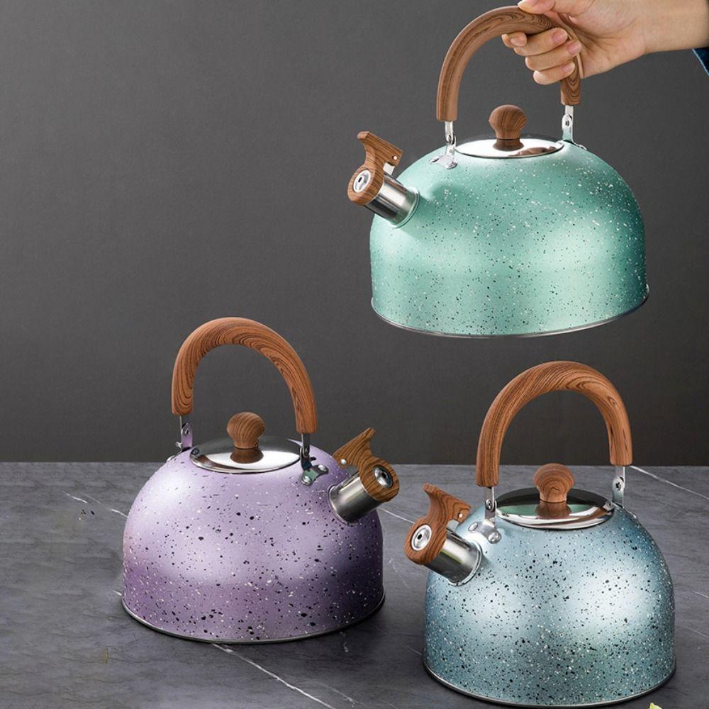 Flat Bottom Star Point Whistle Kettle 2/3L Teapot Durable Stove Water Kettle  Induction Cooker