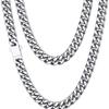 Naszyjnik ze stali nierdzewnej Tytanowa stal Czterostronnie szlifowany Szyfrowany łańcuch kubański Naszyjnik męski Hip hop europejski i amerykański