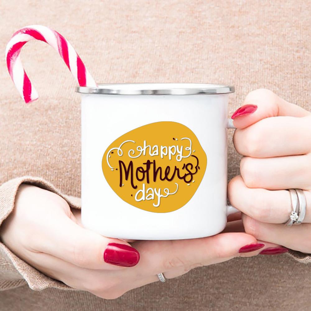 Thank You Mom Ever The Best Original Father's Day Gift Enamel Mug White Handled Cups Coffee Tea Enamel Mug Drink Water