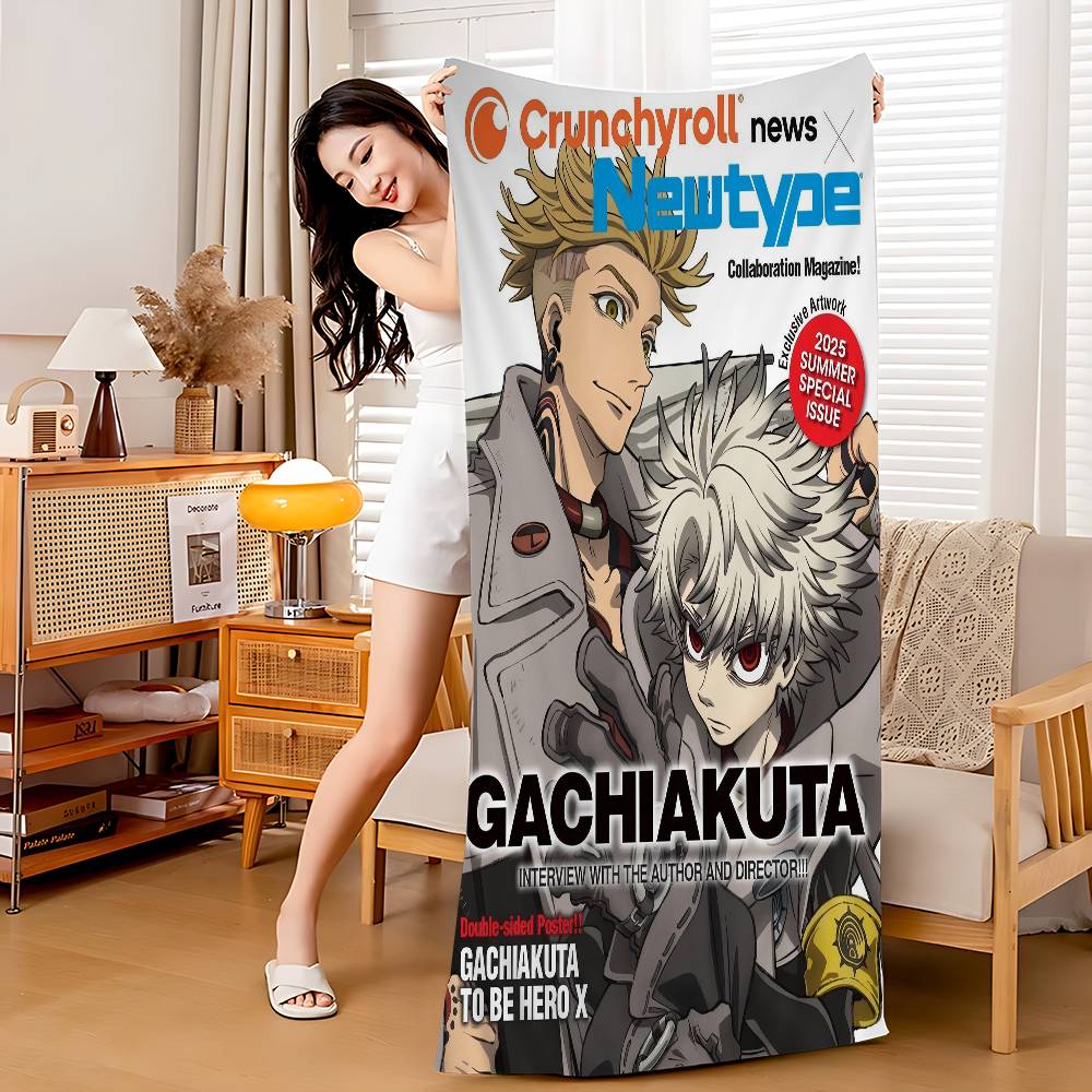 Gachiakuta Anime Anime Beach Swimming Towel Soft Absorbent Washcloth Children's Gifts For Kids Travel Camping Gym