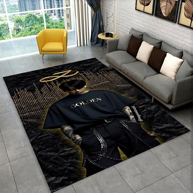 Kpop B-BTS Jeon Jung Kook JK Carpet Rug for Playroom Bedroom Living Room Sofa Home Decor,kid Area Rug Non-slip Floor Mat Gift