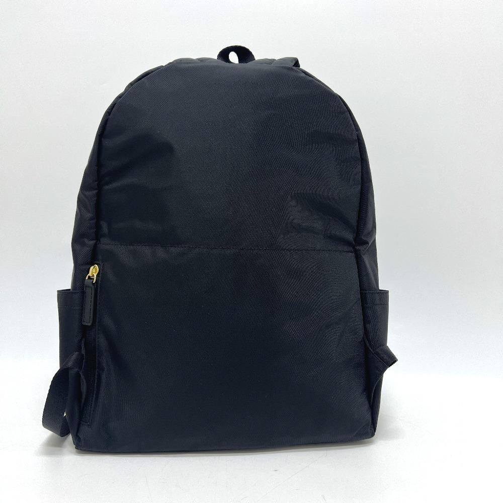 Agnes B. FT03A-07 Logo Bag Backpack GoldHardware Backpack Nylon Black