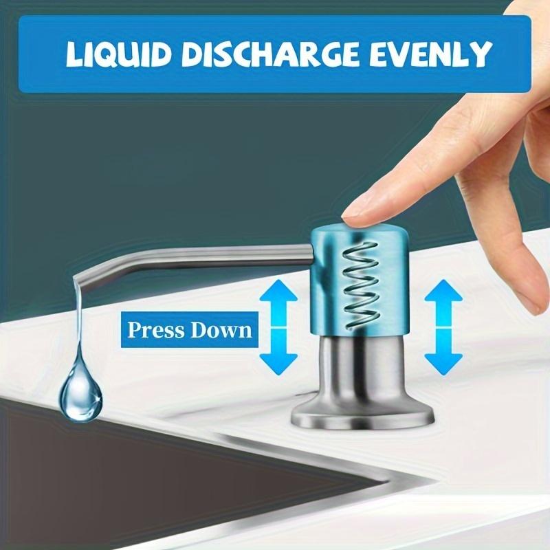 1 Set of Kitchen Sink Liquid Soap Dispenser, Extended Tube with Stainless Steel Push Head,soft Hose-equipped Soap Bottle Accessory,sink Detergent Pump