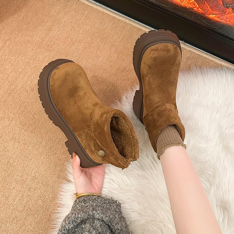 Women's thick-soled winter lightweight warm one-step padded snow boots non-slip wear-resistant casual sneakers plush Martin cotton boots