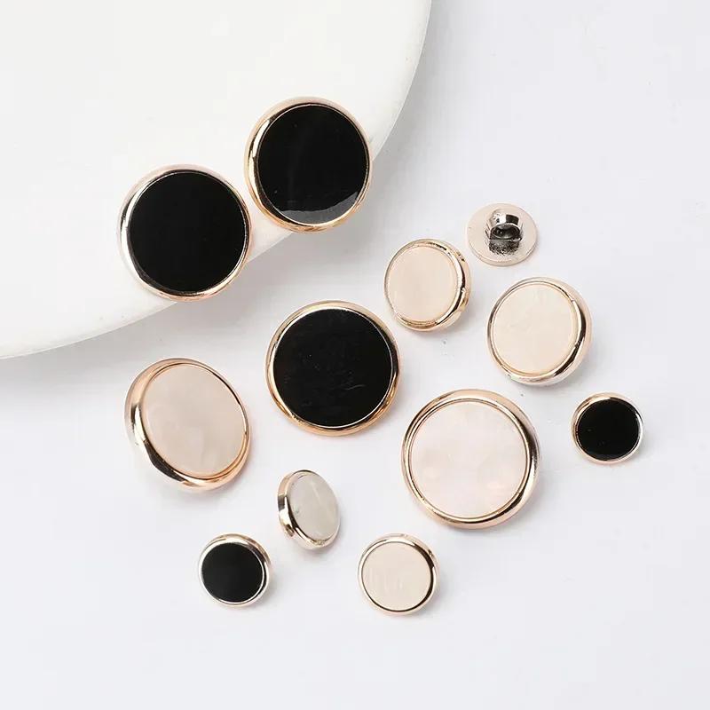 10 pezzi bellissimi bottoni color oro 11/15/21 mm bottoni in plastica di alta qualità con gambo accessori per cucire vestiti