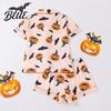 Matching Shorts Pajama Set Womens Halloween Pajamas Button Down 2 Piece Pjs Pumpkin Print Short Sleeve Sleepwear Sets