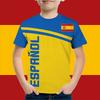 Boys' Clothing Spanish Flag Graphic T-shirt Retro Casual Short-sleeved Children's Clothing Summer Outdoor Spanish Children's Tops