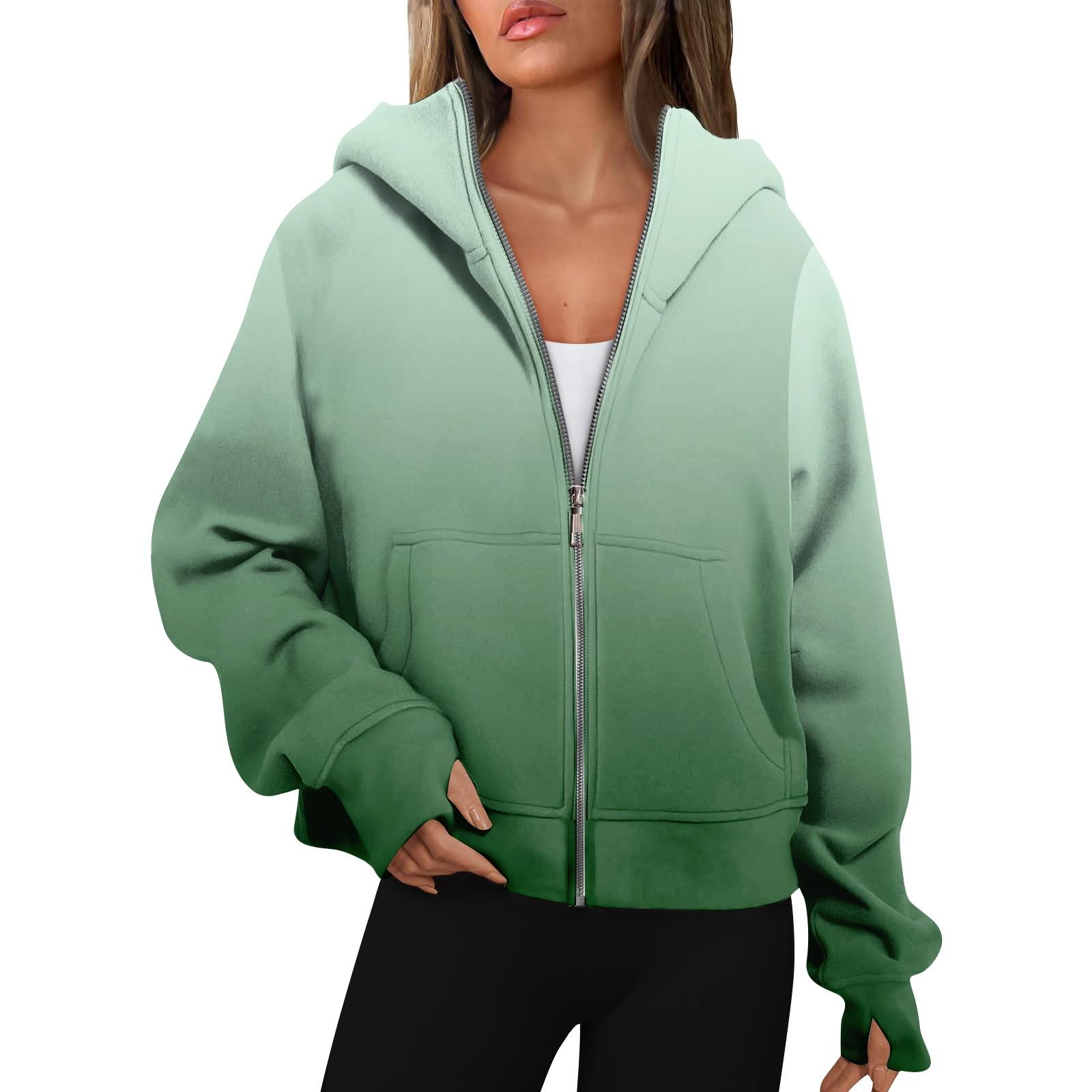 

Женские толстовки с длинным рукавом, повседневные толстовки на молнии, толстовки с отверстиями для большого пальца, пальто, куртки с карманами M