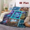 Futuristic Musical Instruments 2D Flat Pattern Flannel Blanket, High Quality All Seasons, Home Decor, Warmth and Comfort, Perfect for Christmas Gifts.