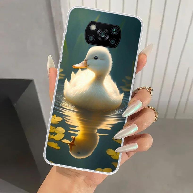 White Swan Grace Art Phone Case for Xiaomi Poco X5 X6 X7 Pro F7 Ultra M7 Redmi 15 15C 13 13C 12 12C 10 10A 10C 9 9A 9C 9T Shell